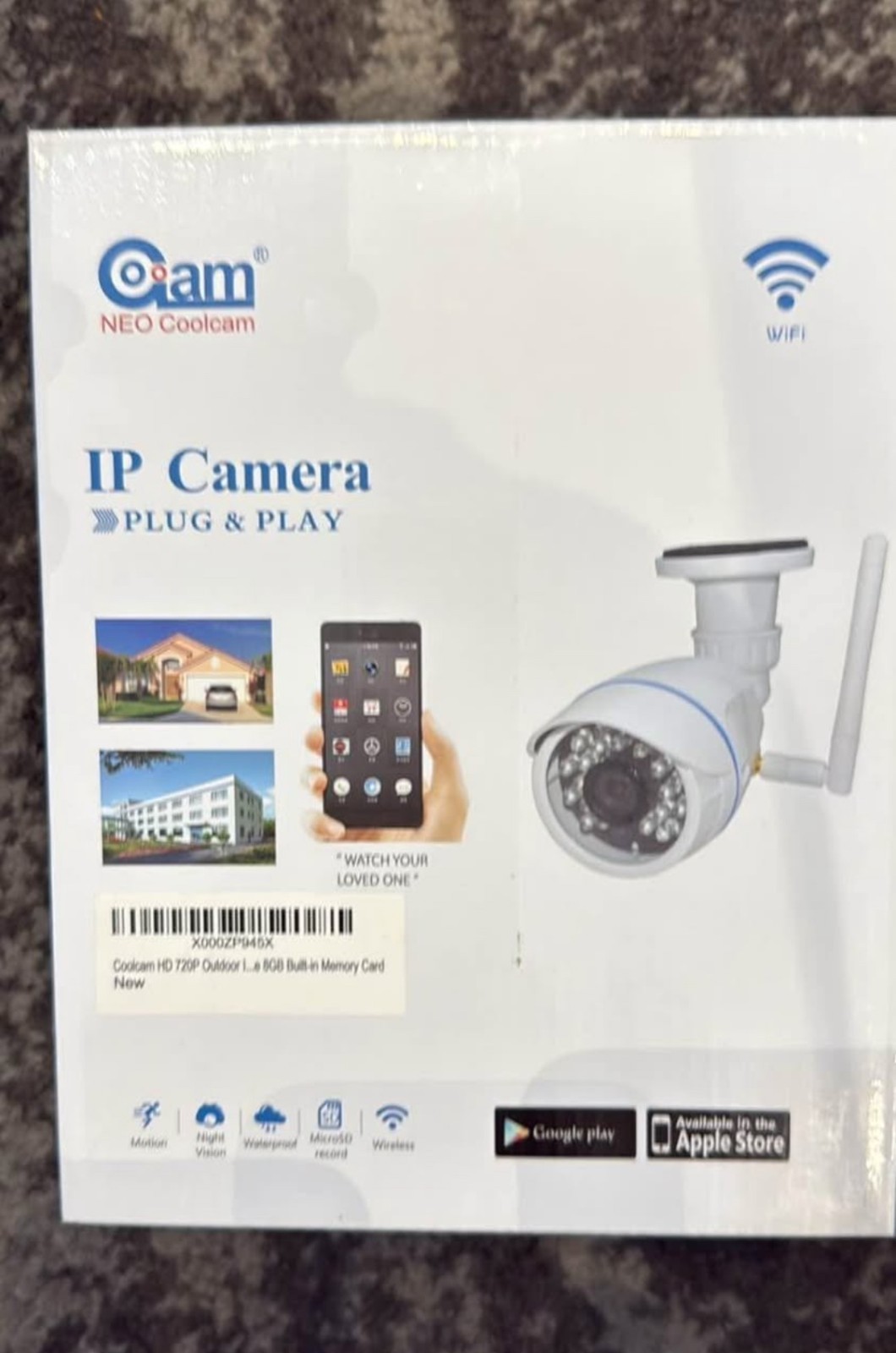 Neo Coolcam IP Camera – Open Box – Plug & Play – 8GB Built-In Memory