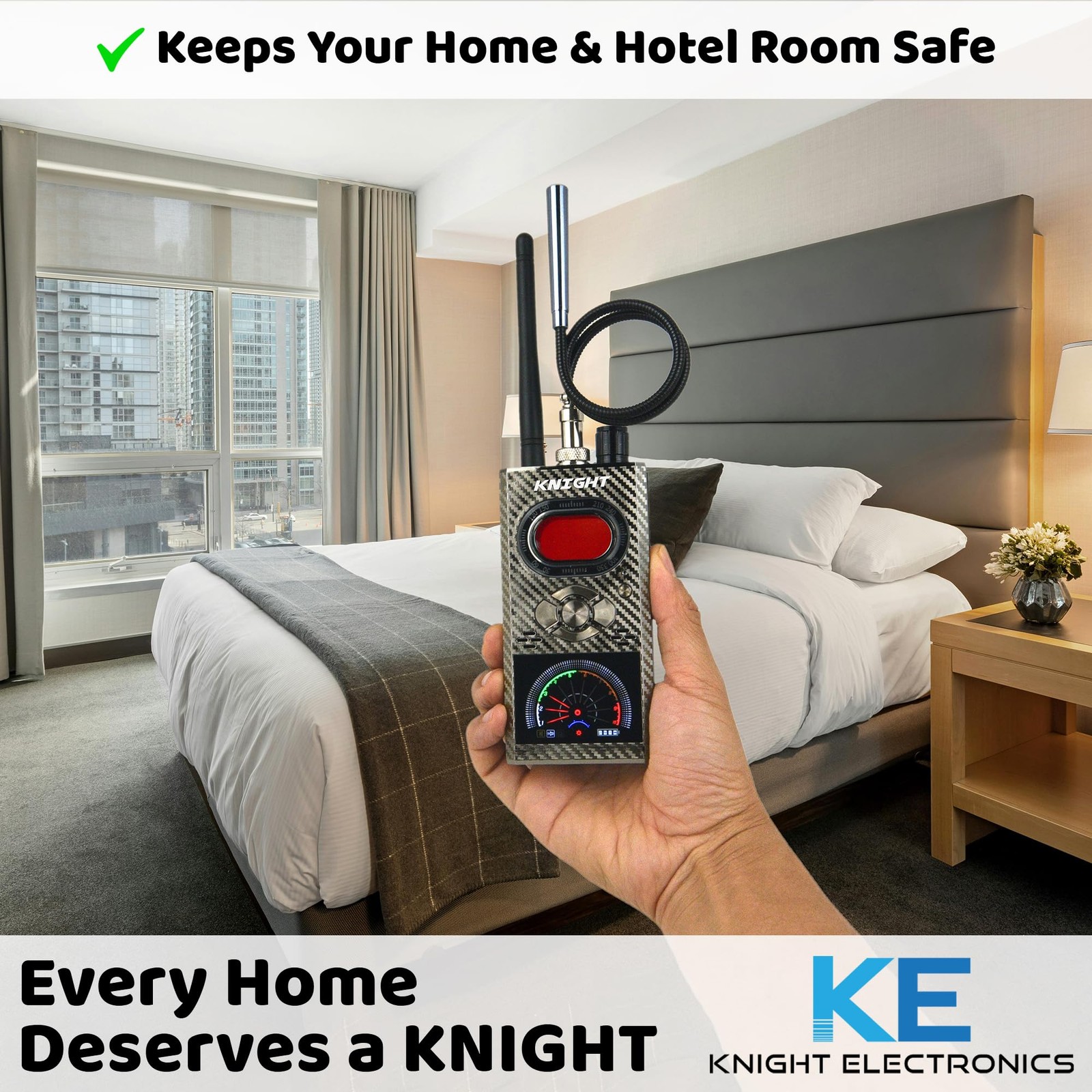 KT-8000 Premium Anti Spy Detector, Listening Device Detectors Hidden Camera