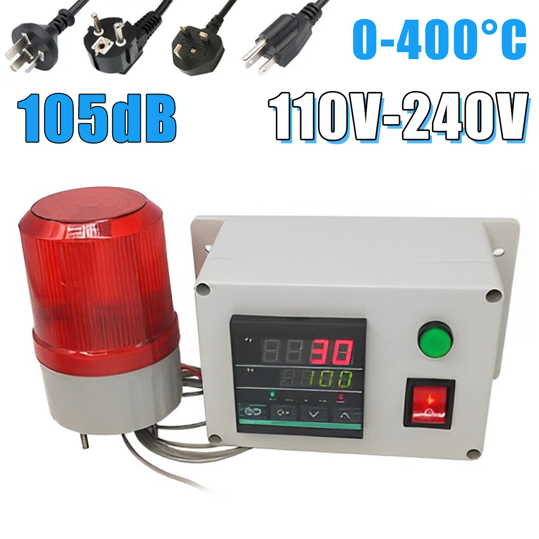 110V/220-240V Intelligent Over Temperature Alarm Sensor Machine New 105dB 0‑400℃