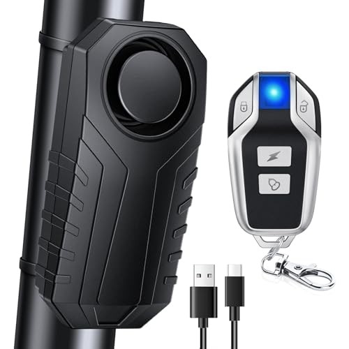 Upgraded Rechargeable Bike Alarm, Wireless Vibration Motion Sensor SF22R