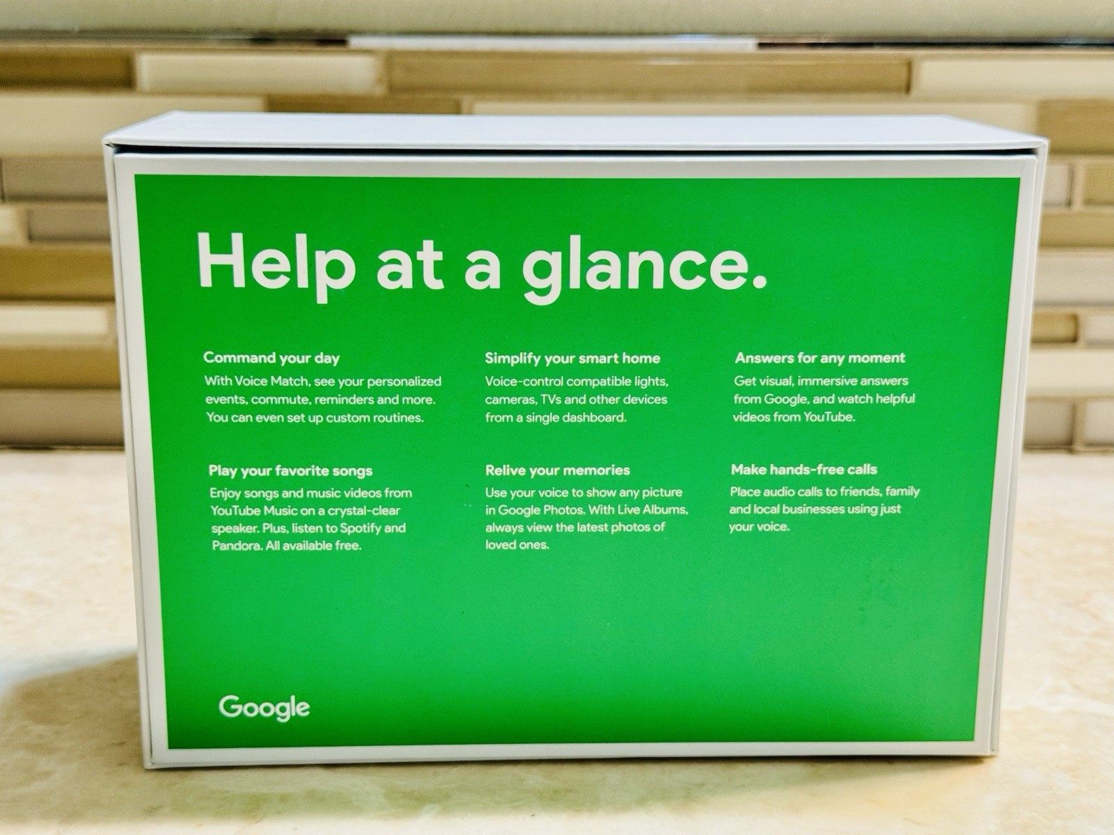 Google Home Hub Smart Display White/Power Adapter, Original Box tested working
