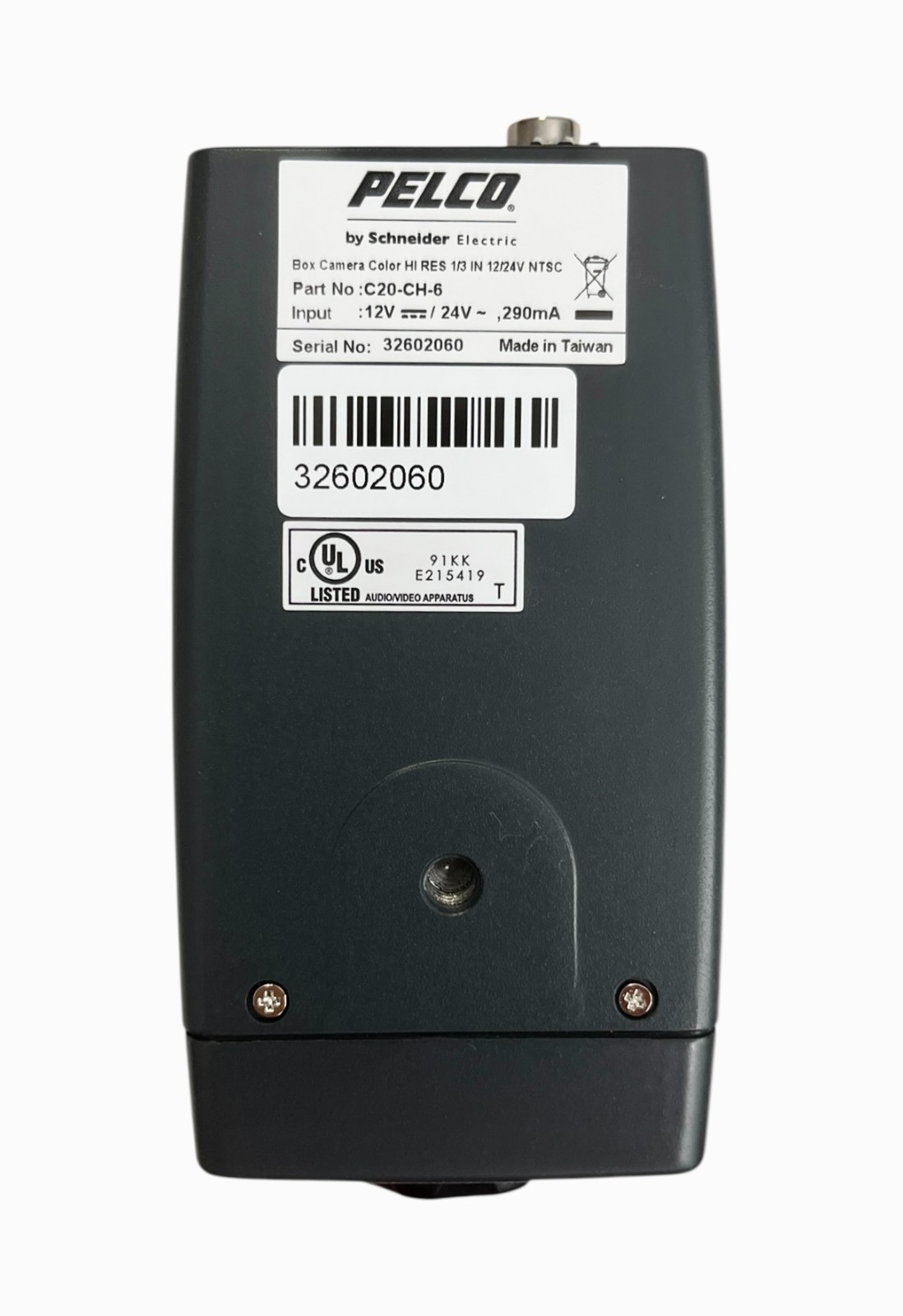 Pelco C20-CH-6 High Resolution Color Entry Level Box Camera Schneider Electric