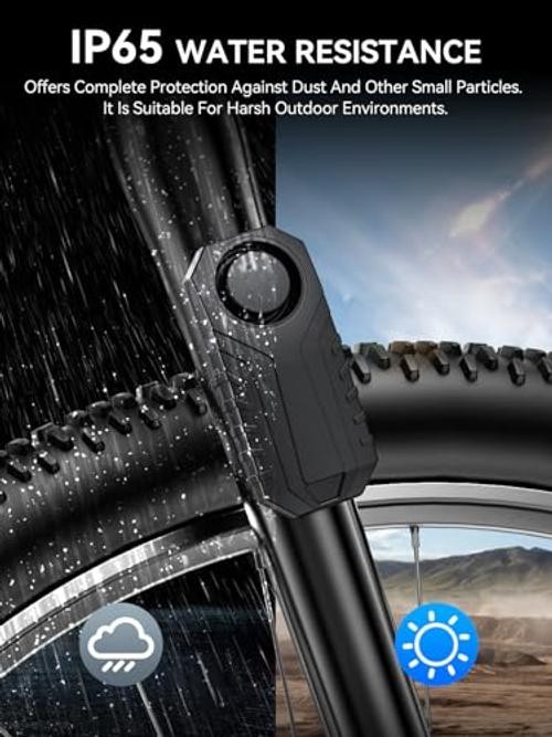 Upgraded Rechargeable Bike Alarm, Wireless Vibration Motion Sensor SF22R