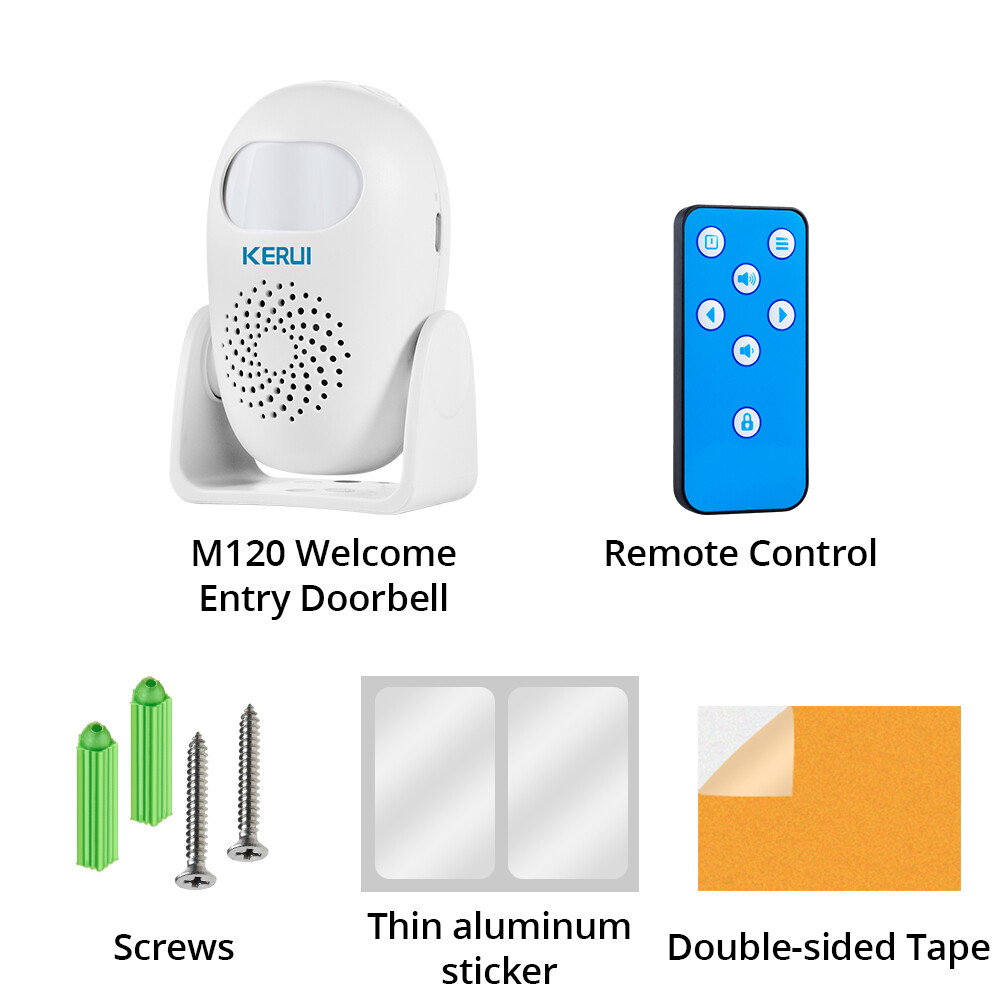 Wireless Infrared Motion Sensor 100dB Loud Alarm Anti-theft Detector with Remote