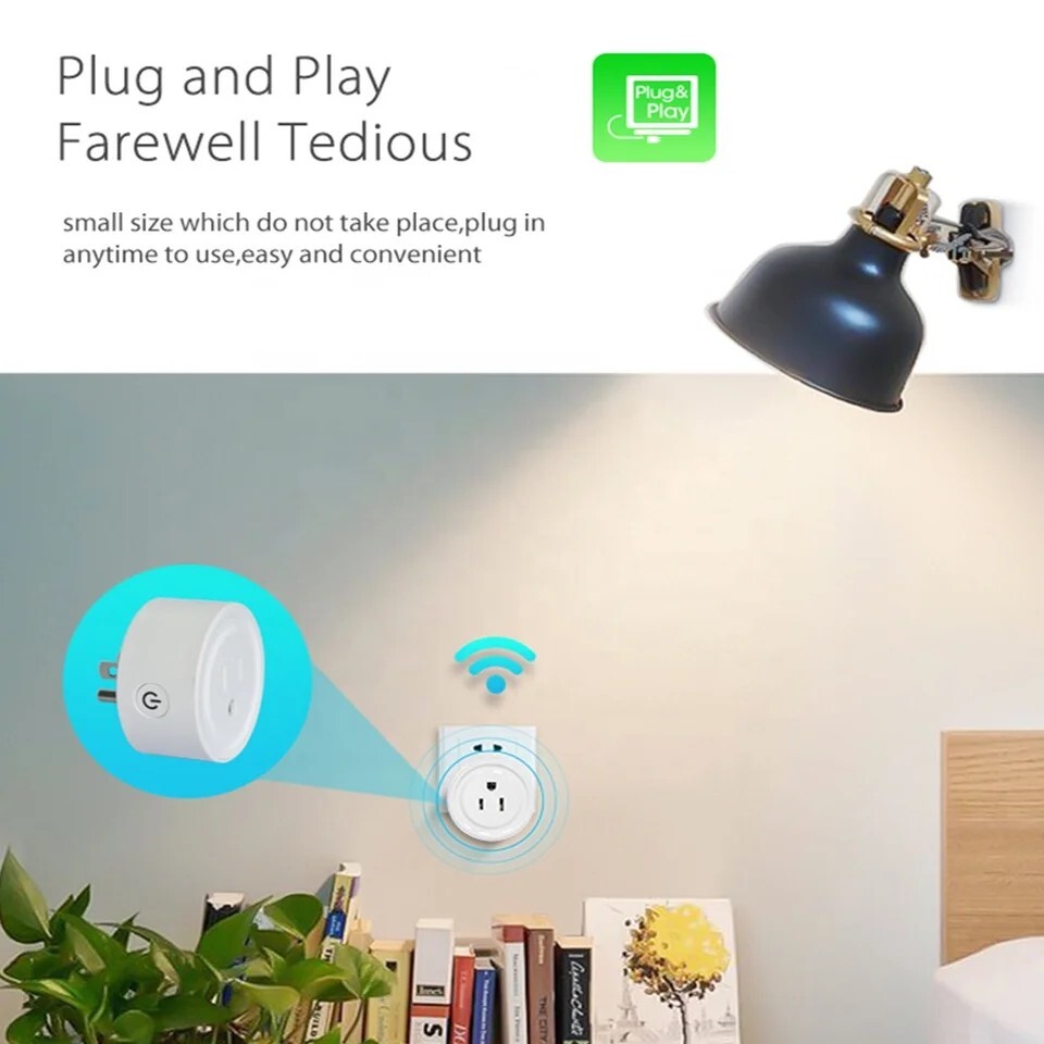 SMART PLUG WIFI Switch Outlet Compatible Alexa, Google assist Android/iOS 4 PACK