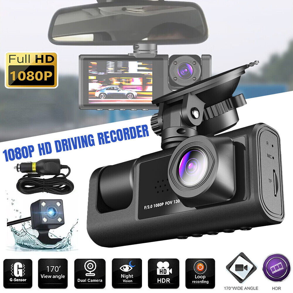 3 Camaras De Seguridad Para Auto Carro Coche Delantero/Trasero/Interior Dash Cam