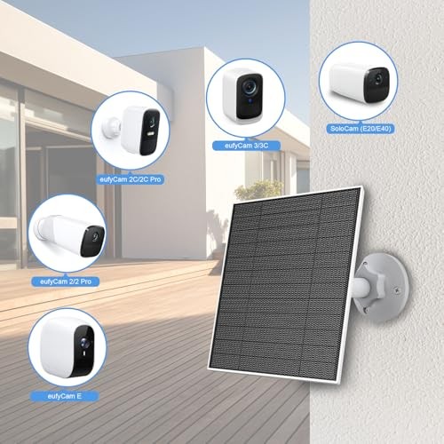 Solar Panel for Eufy Outdoor Camera, 5W Solar Panel Charger Compatible with 2