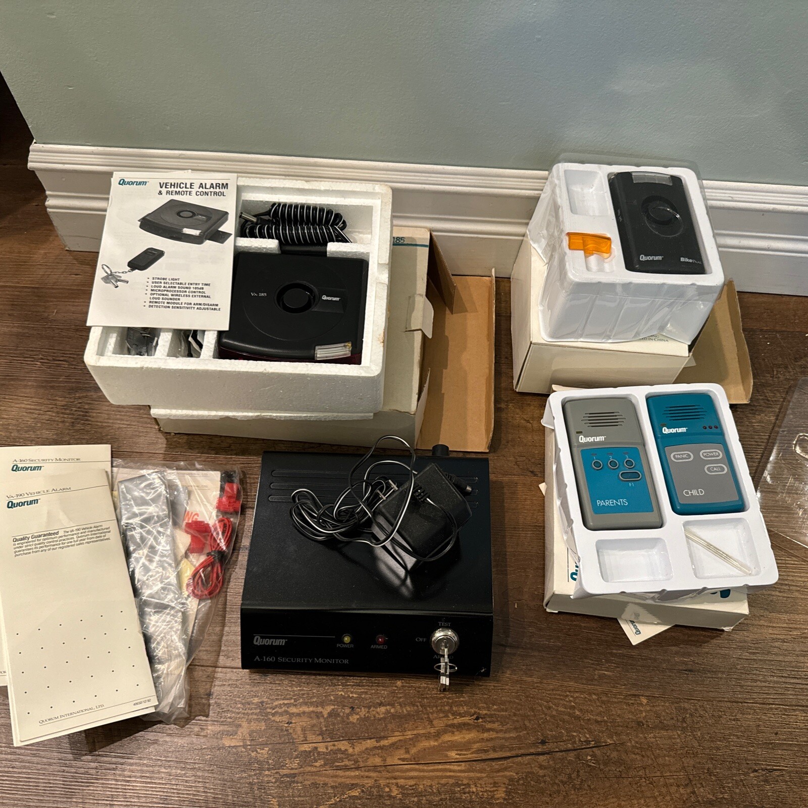 Quorum Security System A-160 Monitor Bike Paal Vehicle Alarm Parent Child Family