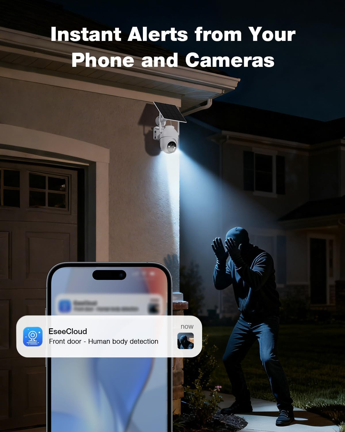 Solar Security Cameras Wireless Outdoor with Built-In Local Storage, No Subscrip