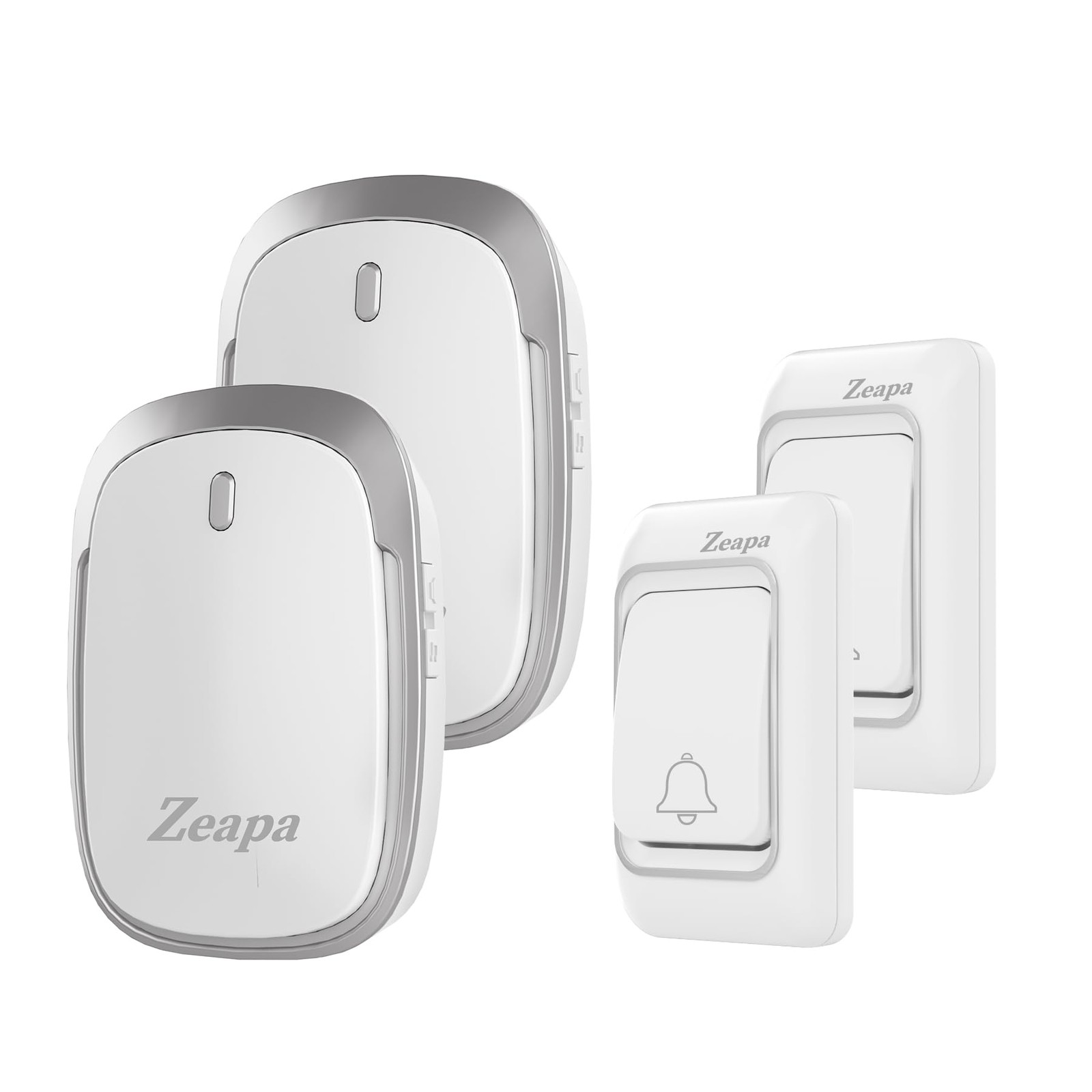 Wireless Doorbells, Plug-in, Battery Powered, Easy to Install, Middle, white