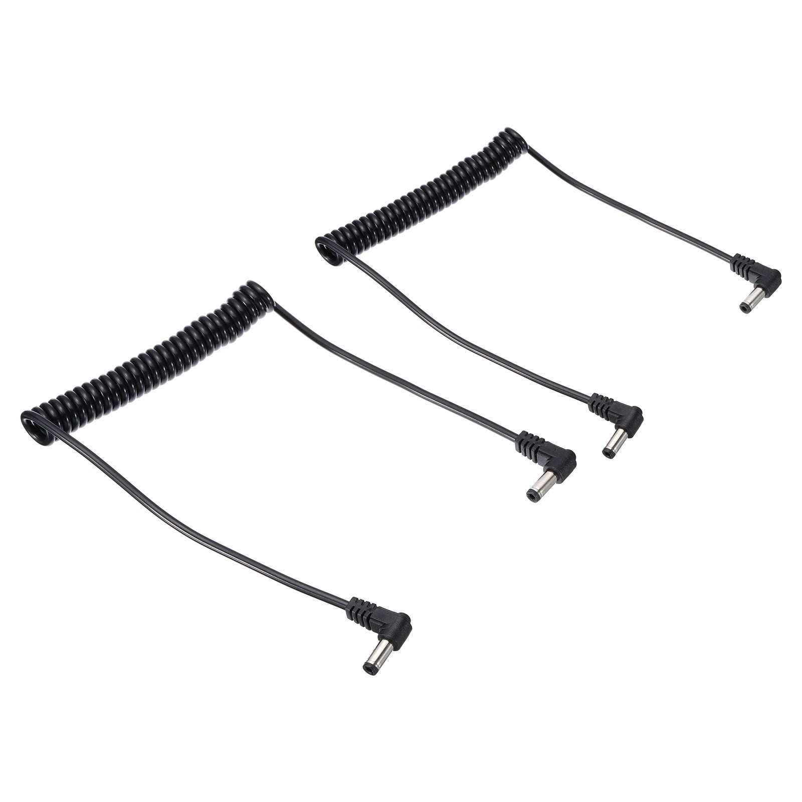 2Pcs 5Ft 5.5mm x 2.5mm Male to Male DC Power Cable Right Angle Extension Cable