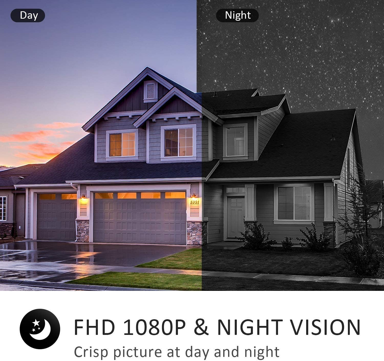 Security Camera Outdoor 1080P WiFi Solar Wireless IP Two-Way Talk 10400mAh Night