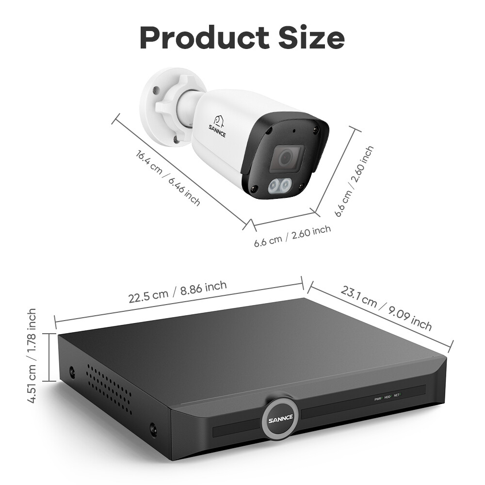 SANNCE 8CH 6MP NVR 5MP POE Security IP Camera System Audio Recording Ourdoor AI