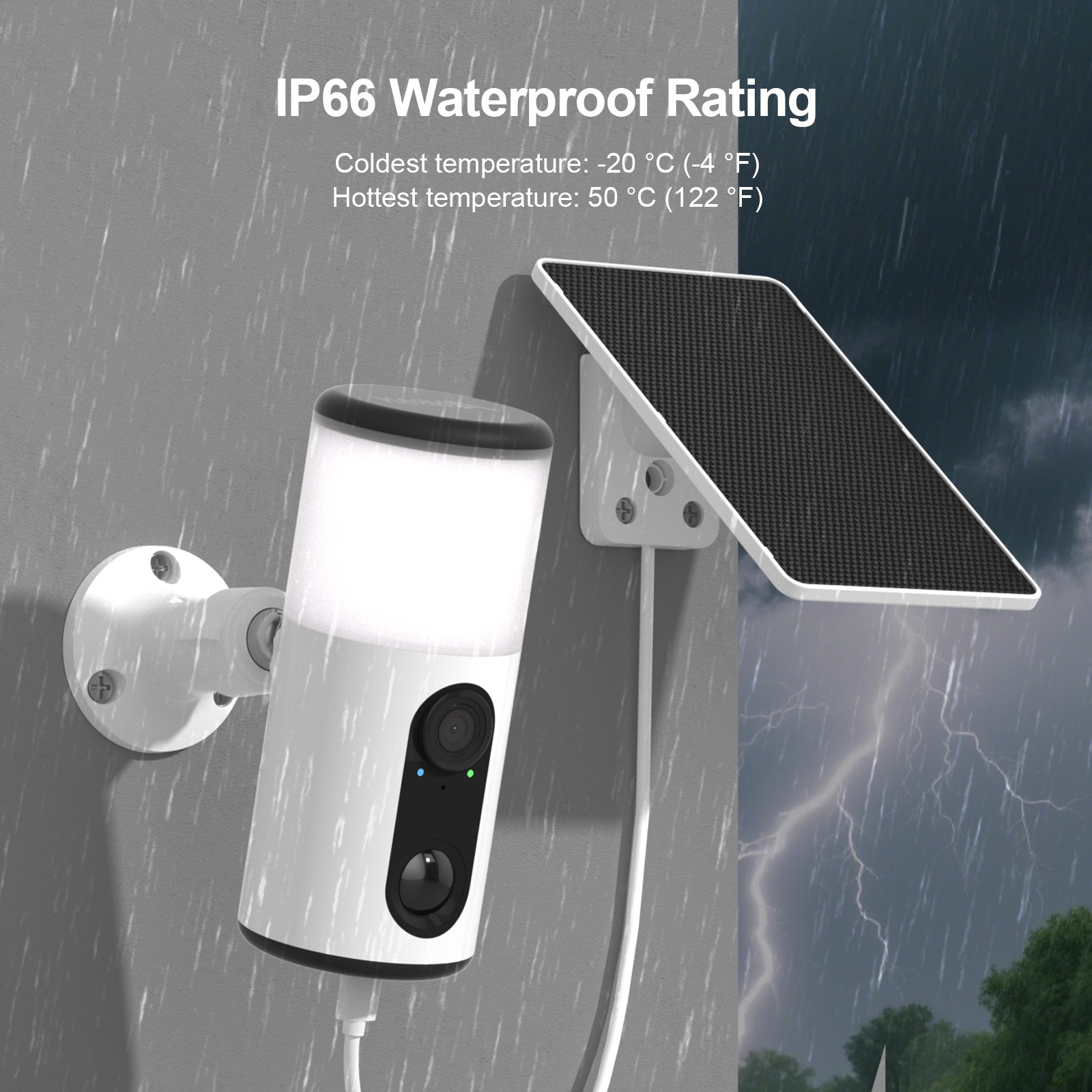 ANRAN Solar Security Floodlight Camera Wireless 2K Outdoor Camera WIFI PTZ Smart