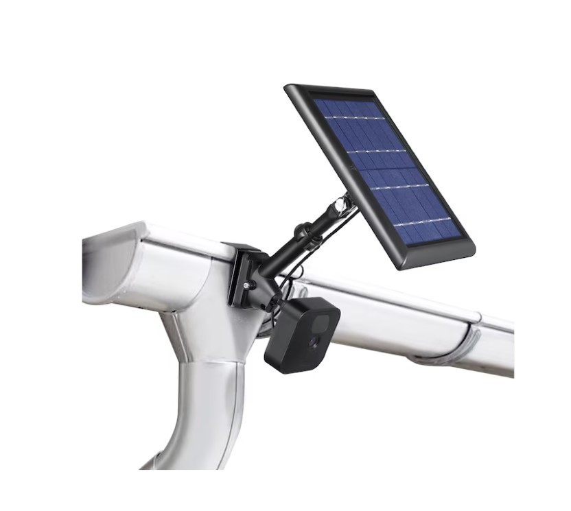 Wasserstein 2-in-1 Universal Gutter Mount for Smart Camera & Solar Panel -Black