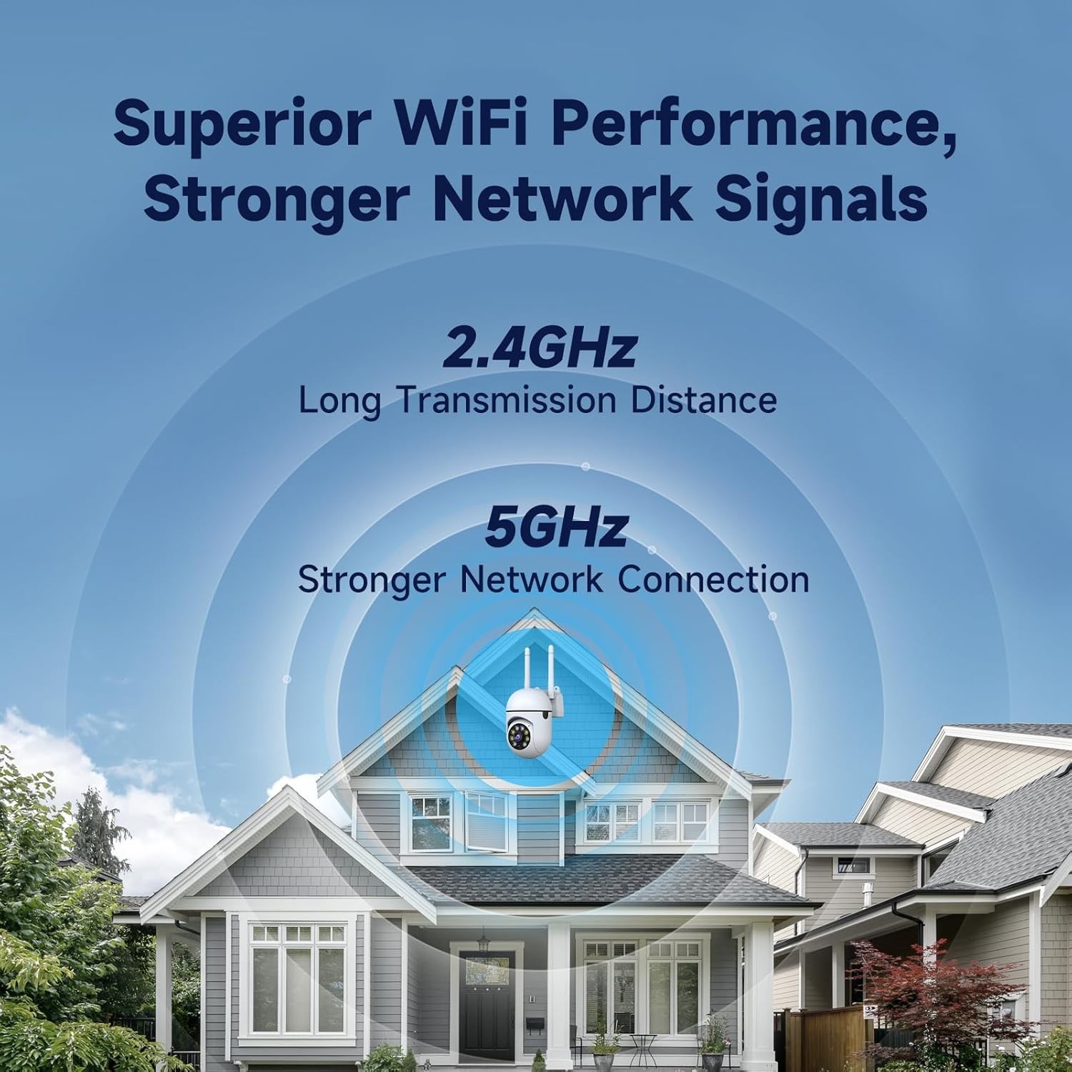 Wireless 2.4G WiFi Security Camera System Smart Outdoor Night Vision 1080P