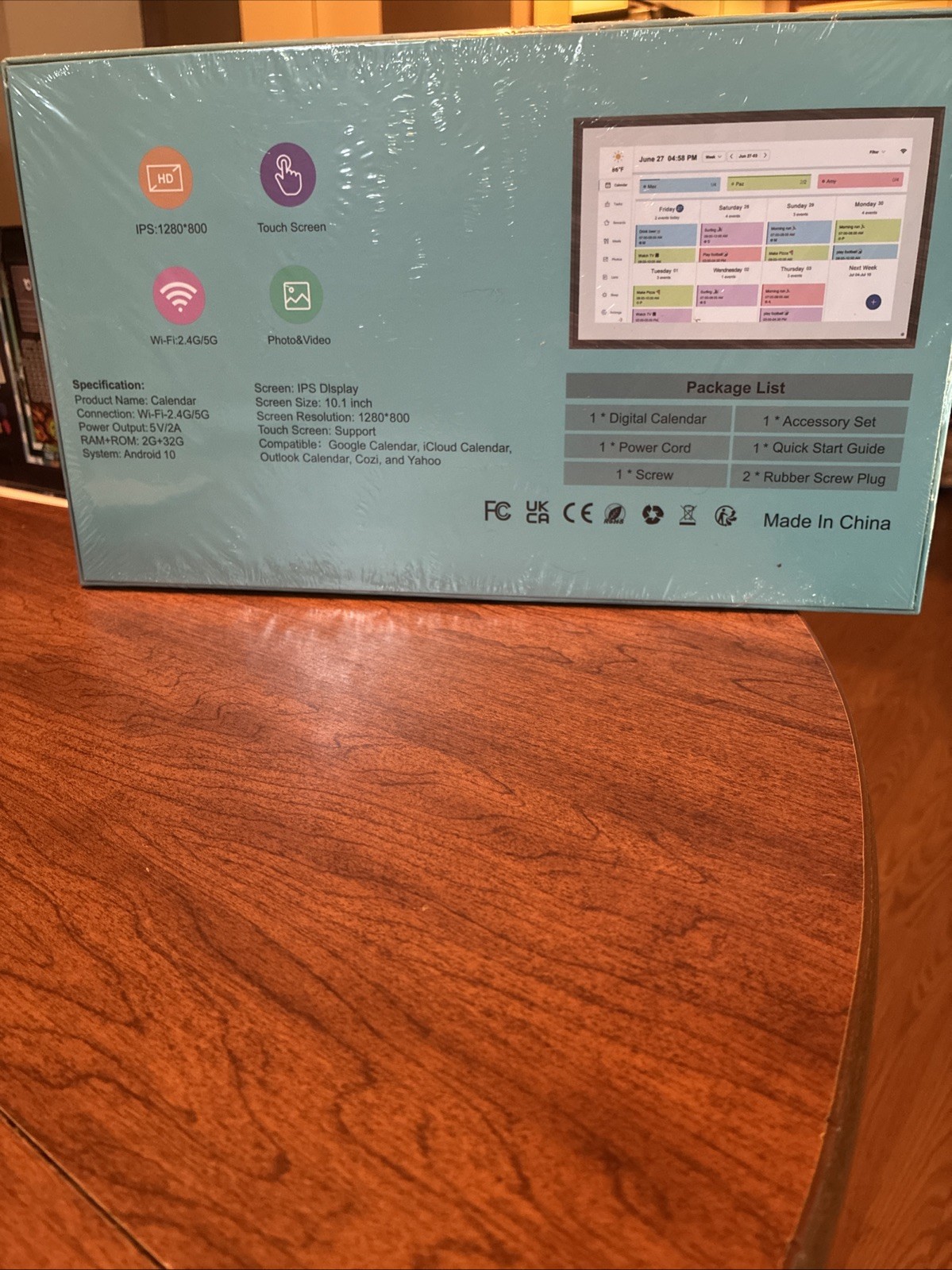 10.2″ Touchscreen Smart Calendar – White: Wi-Fi Enabled Digital Family Hub