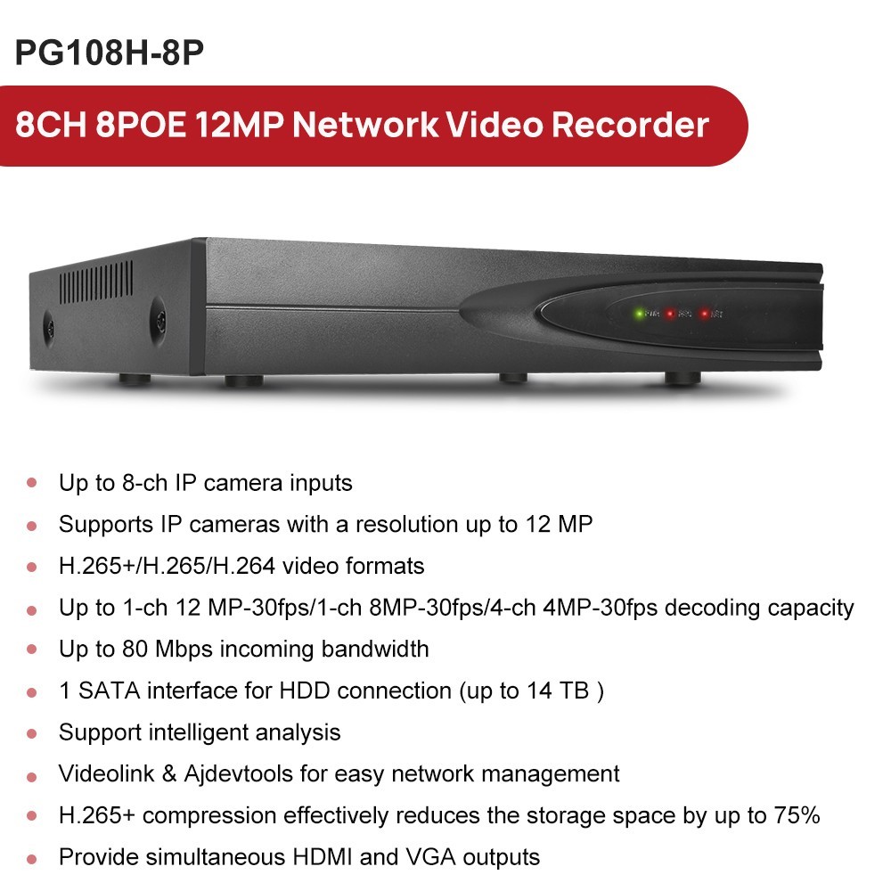 Vikylin 12MP 8CH 8POE NVR Systems 4K 8MP Full Color+IR IP Camera Dual Light lot