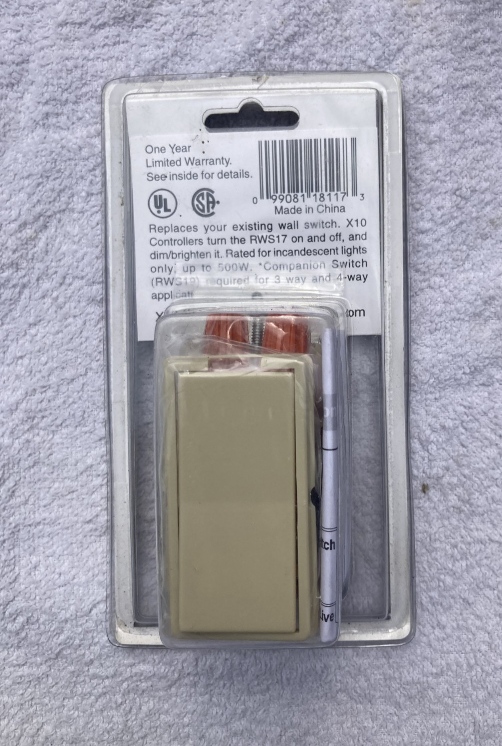 X10 Powerhouse Decorator Style Wall Dimmer RWS17 White/Ivory Switch Single/3way