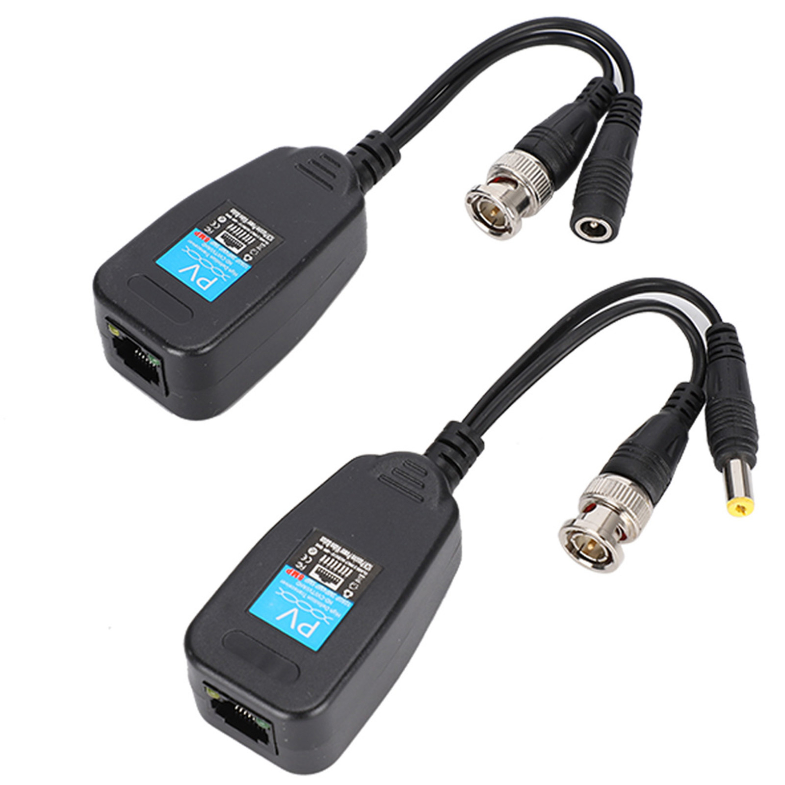 1 Pair Passive CCTV Coax BNC Video Power Balun Transceiver To RJ45 Connector