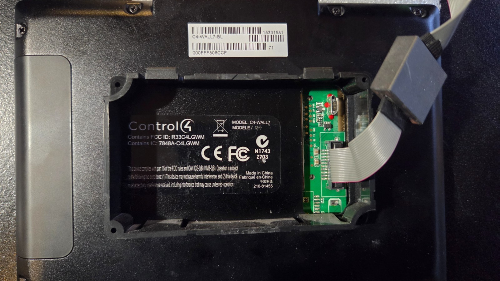 Control4 T3 C4-WALL7-BL 7″ In-Wall Touch Screen TESTED PERFECT w/power mid box