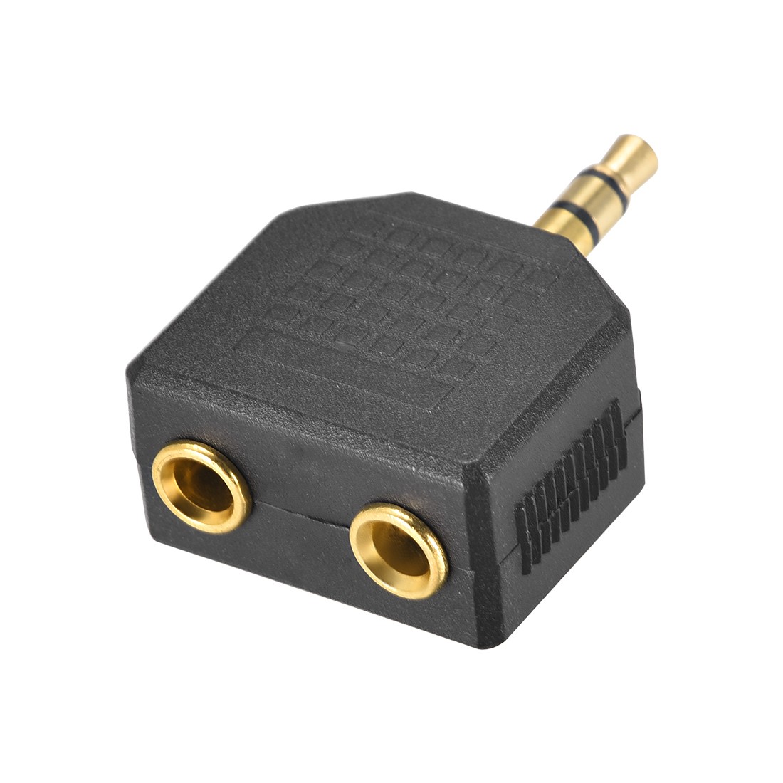 3.5mm Male to Dual 3.5mm Female Splitter Black 1Pcs for Stereo Audio Convert