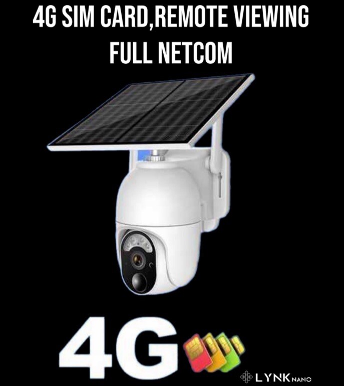 4G SOLAR Security Camera,AI 12m Human Detection,4MP 2 lens,2-Way Audio, App, Sim
