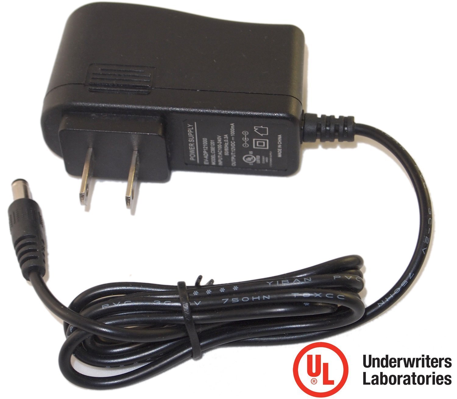 UL List 12V DC CCTV Security camera 1 Amper 1 A Power Supply Adapter Cable Plug
