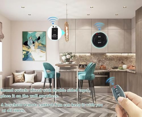 Wireless Lights Switch,110V/120V/240V /10A 110V-240V Mini Remote switch-10A