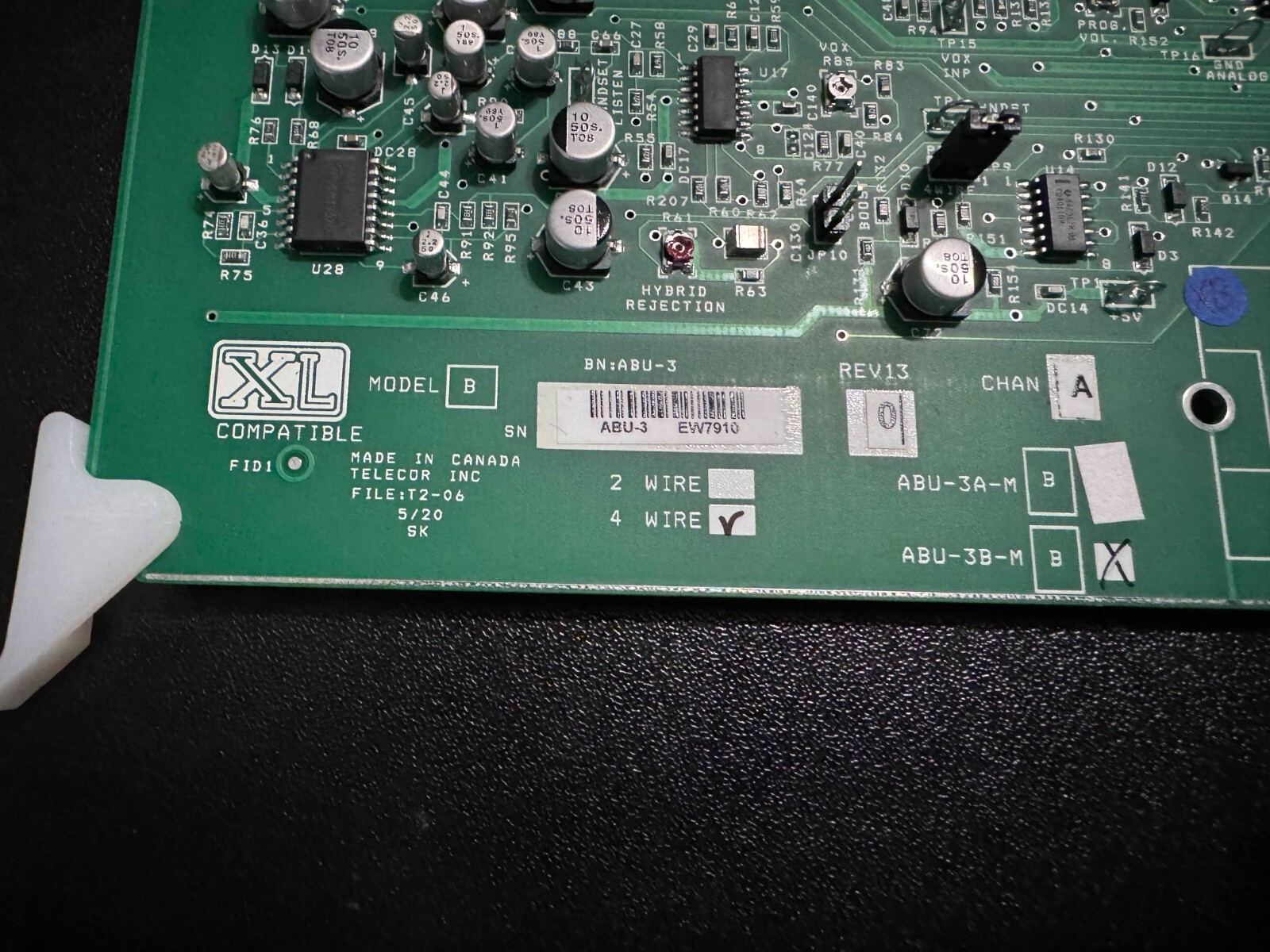 Telecor ABU-3 REV13 Plug In Module Audio Card