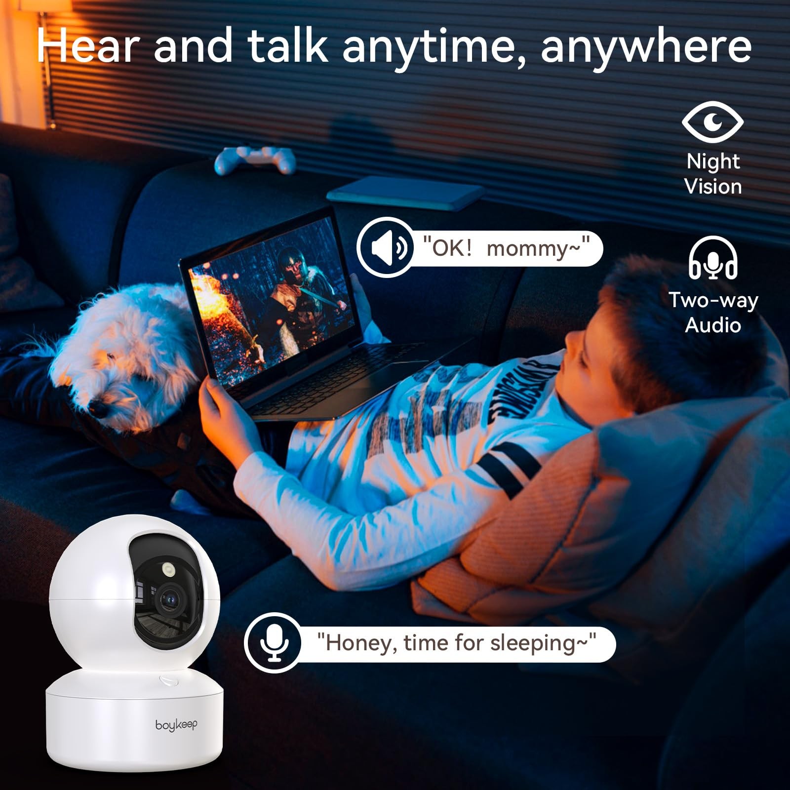 Indoor Camera – 2K Pet Camera, 5G/2.4GHz WiFi Cam for Baby Monitor with Phone…