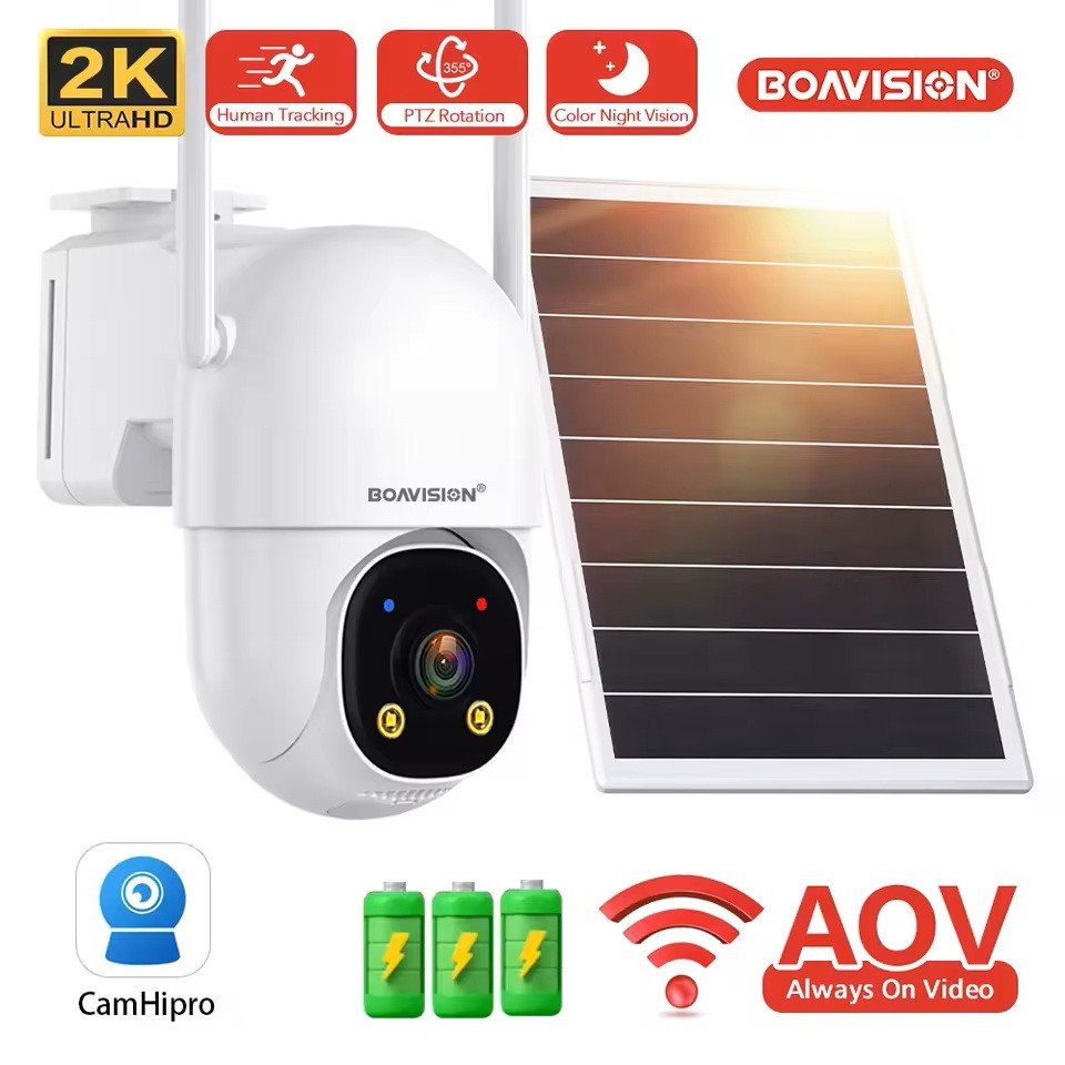 2K Solar Camera Outdoor Wireless, 5/2.4Ghz WiFi Cameras for Home Security-Camhi
