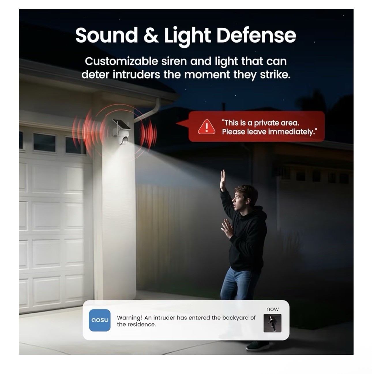 aosu Security Cameras Outdoor Wireless, 2 Cam-Kit, Solar-Powered 2KNight Vision,