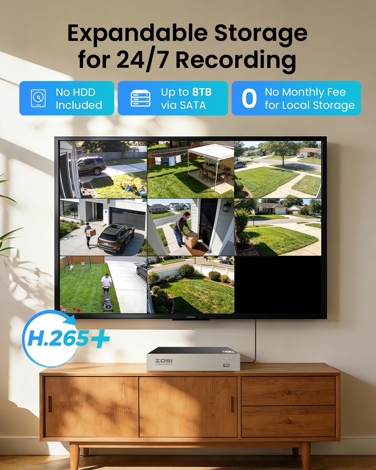 8CH 5MP Lite Security Camera System with AI Human Vehicle Detection, H.265 8 …