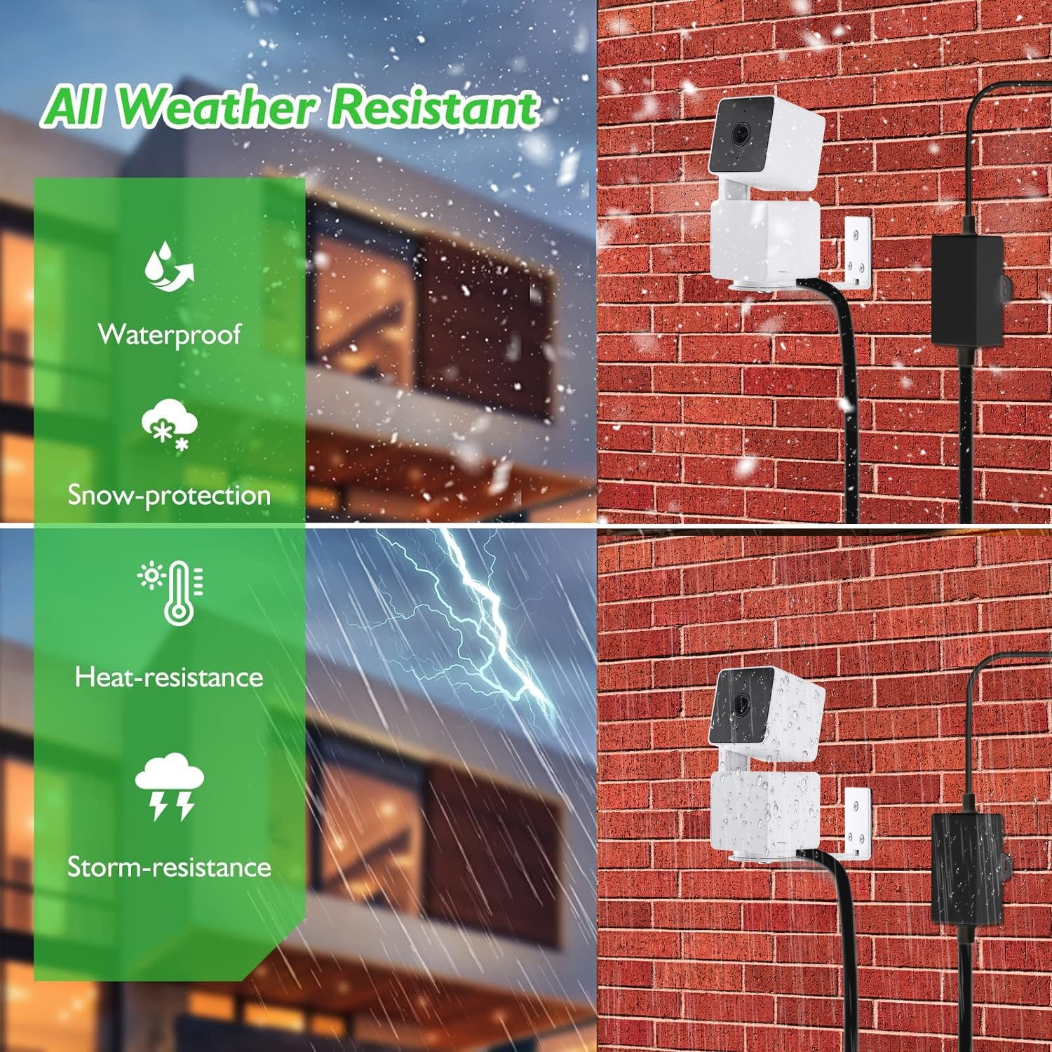 50Ft Outdoor Power Adapter Cable For Wyze Cam V4 Duo Pan V4 V3 V2 OG Flat Cable