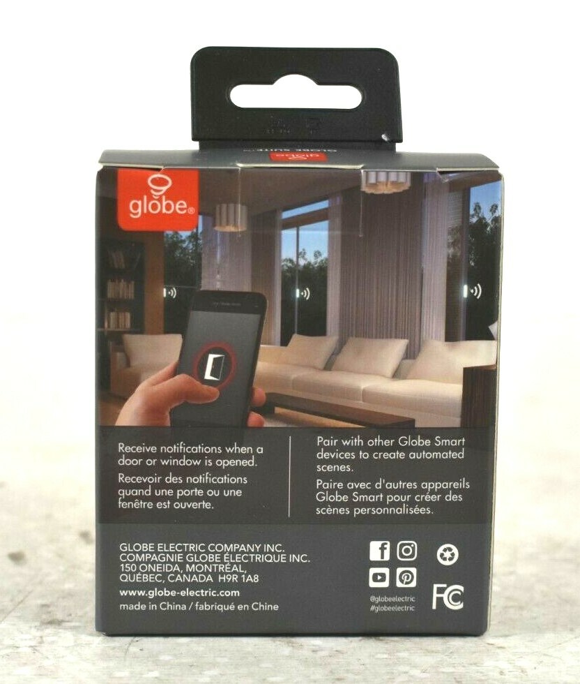 Globe Electric 50274 White Plastic Wi-Fi CR2-3V Smart Door and Window Sensor