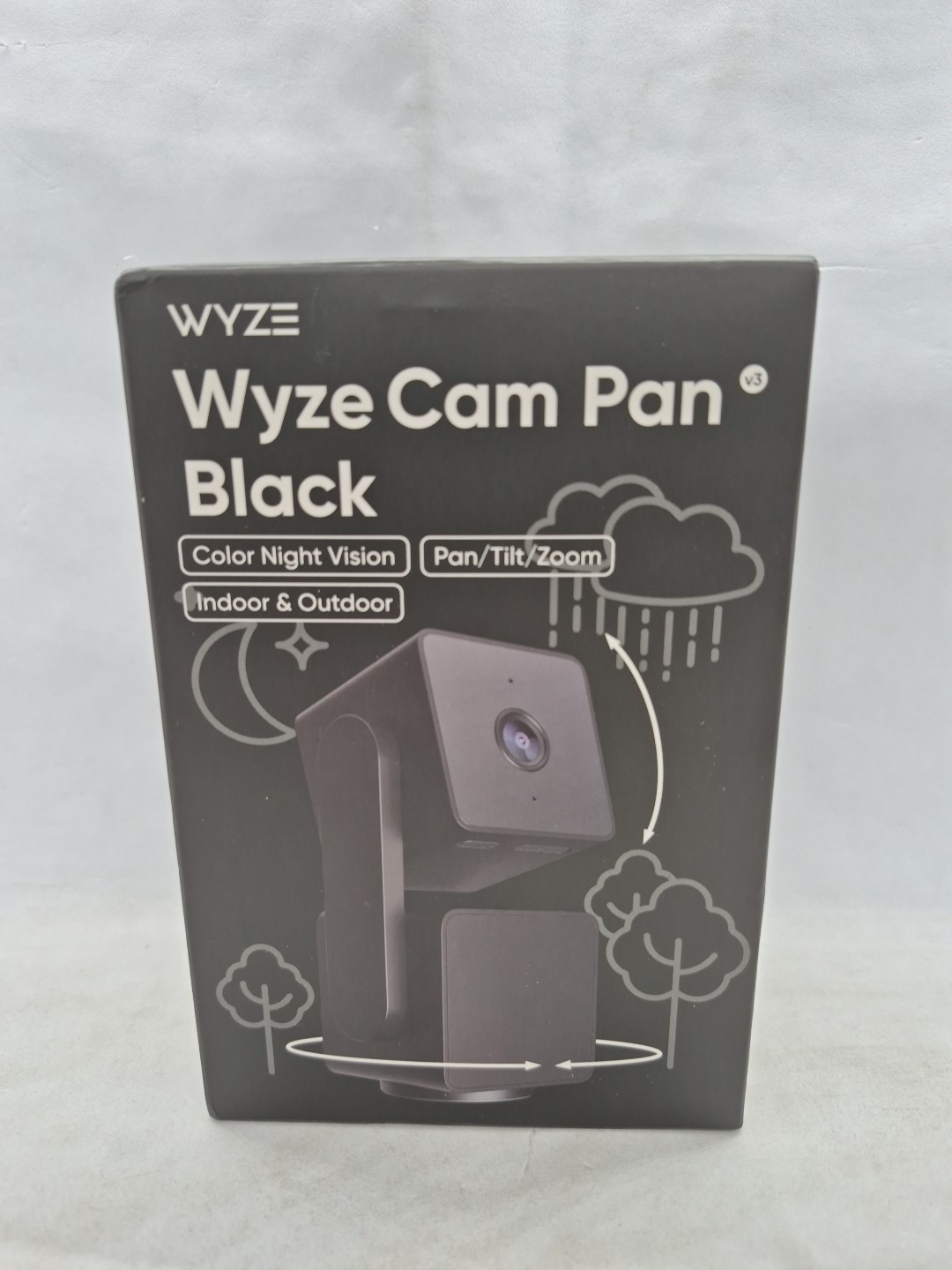 Wyze – Pan v3 Indoor/Outdoor Pan/Tilt/Zoom 1080p Security Camera – Black New