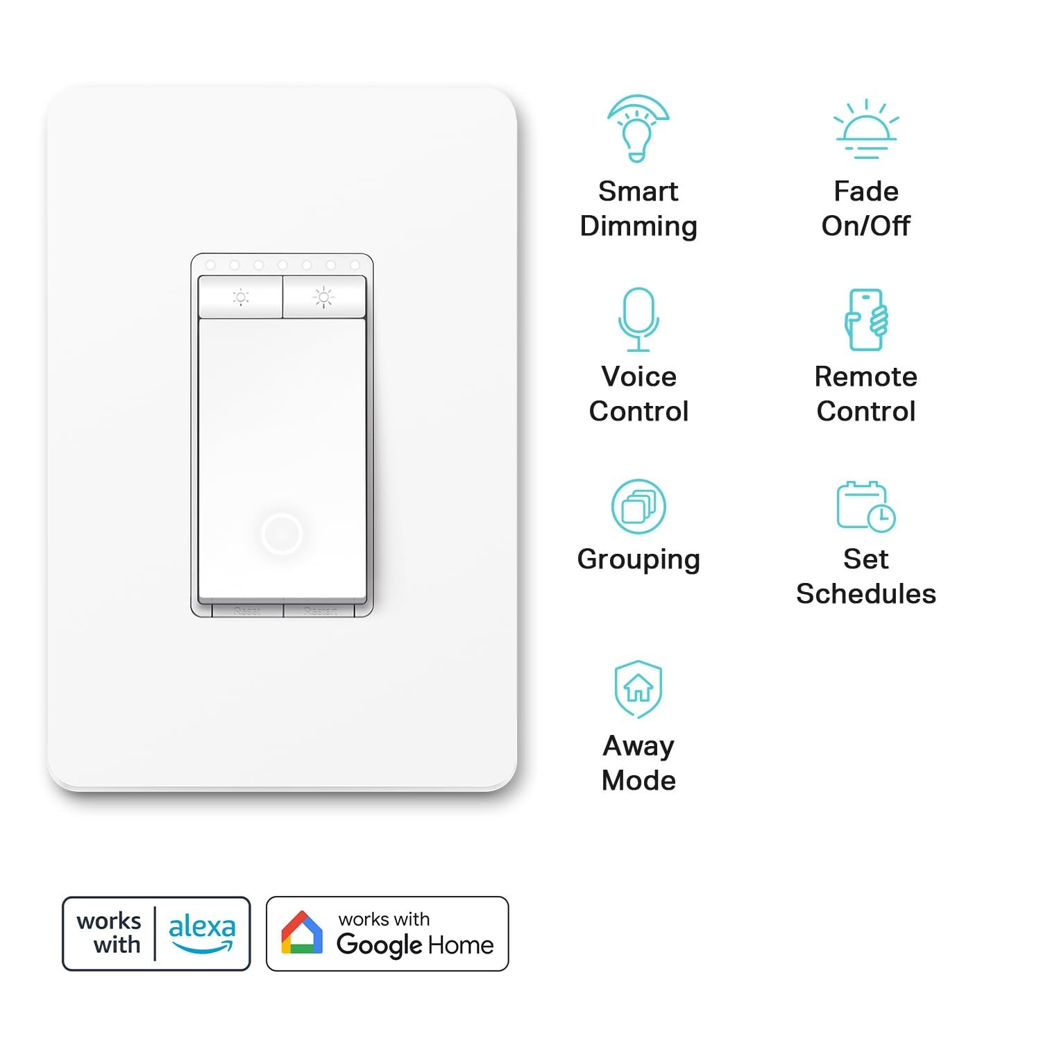 Dimmer Switch , Single Pole, Needs Neutral Wire, 2.4GHz Wi-Fi Light Switch Wo…