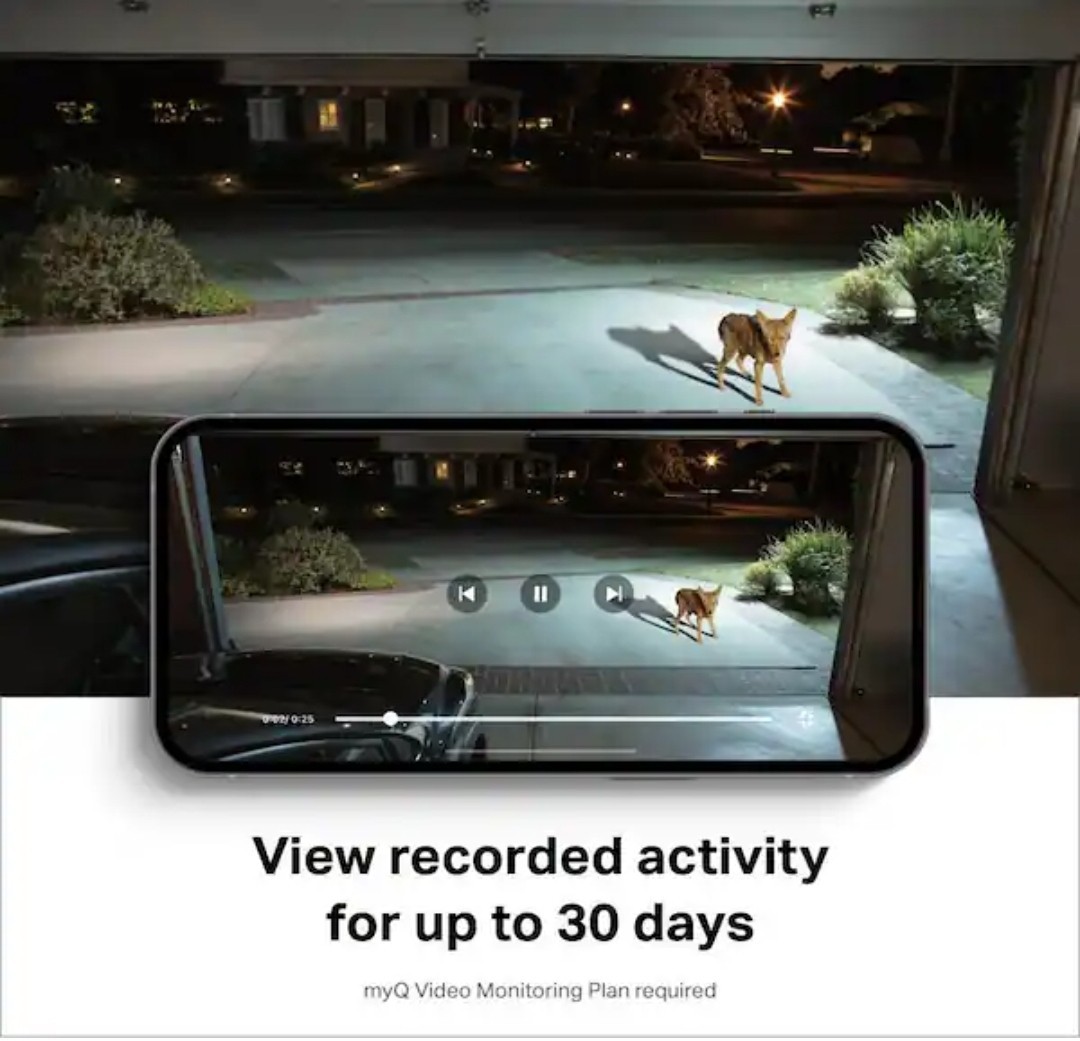myQ – Smart Garage Security Camera – HD 1080p – Indoor Wi-Fi – White OPEN BOX..