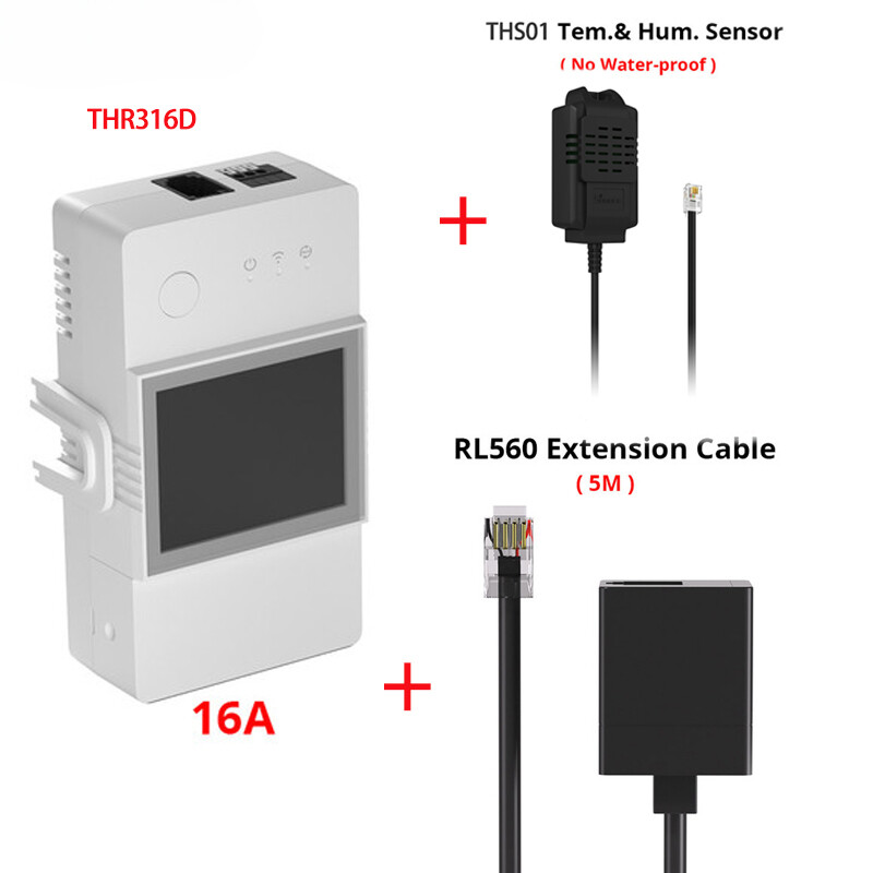 20A Wifi Smart Temperature and Humidity Monitoring Switch THS01 DS18b20 Sensor