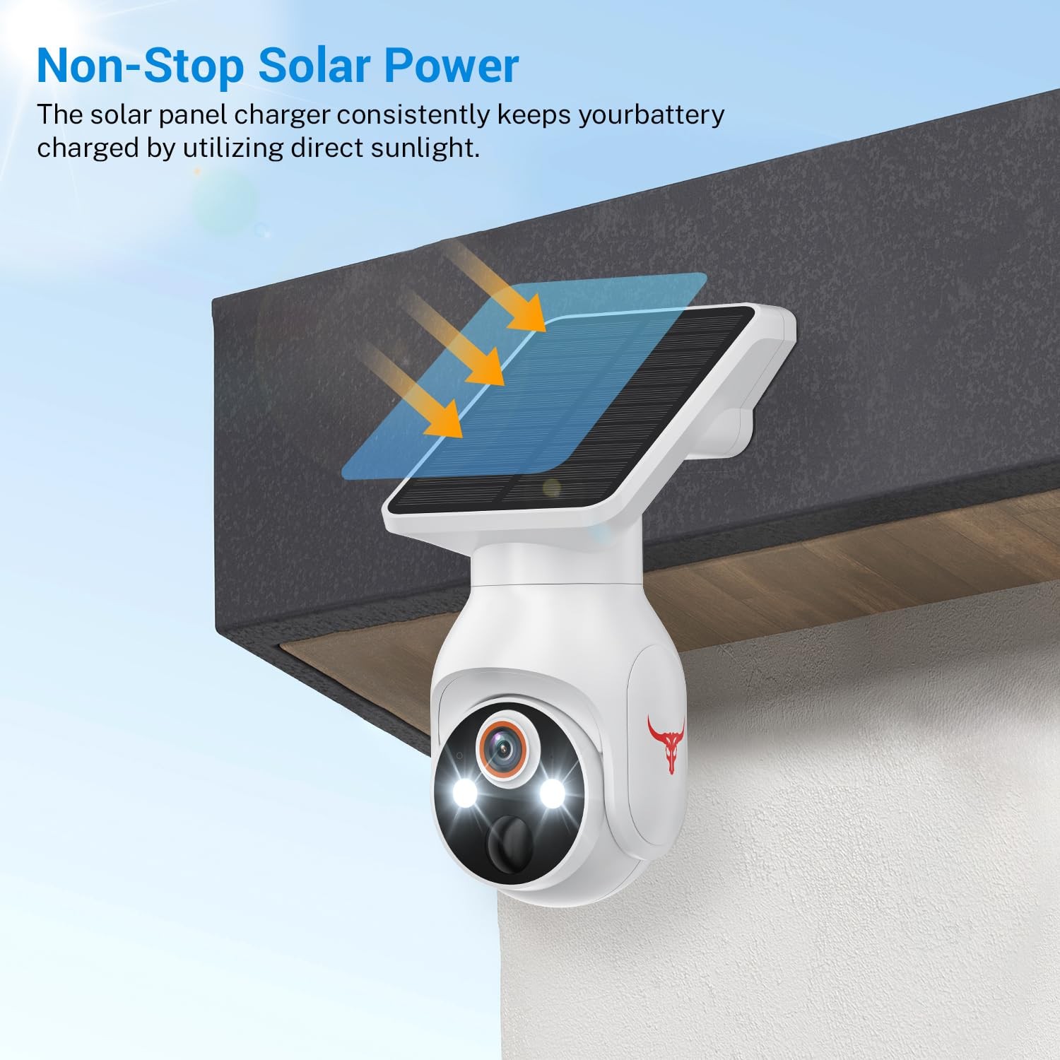 1080p Security Camera Wireless with Solar Panel, AI Human Detection, 2-Way Au…