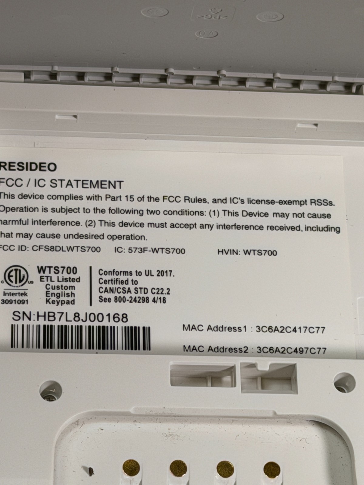 ADT WTS700 Resideo 7in Wireless Secondary Color Touchscreen Ships Fast!!!