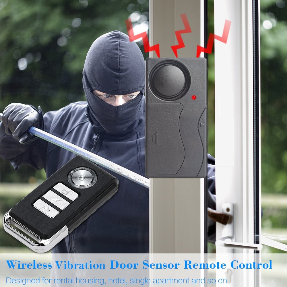 Mengshen Wireless Vibration Alarm Anti-Theft Burglar Alarm 110db Loud Alert | Fo