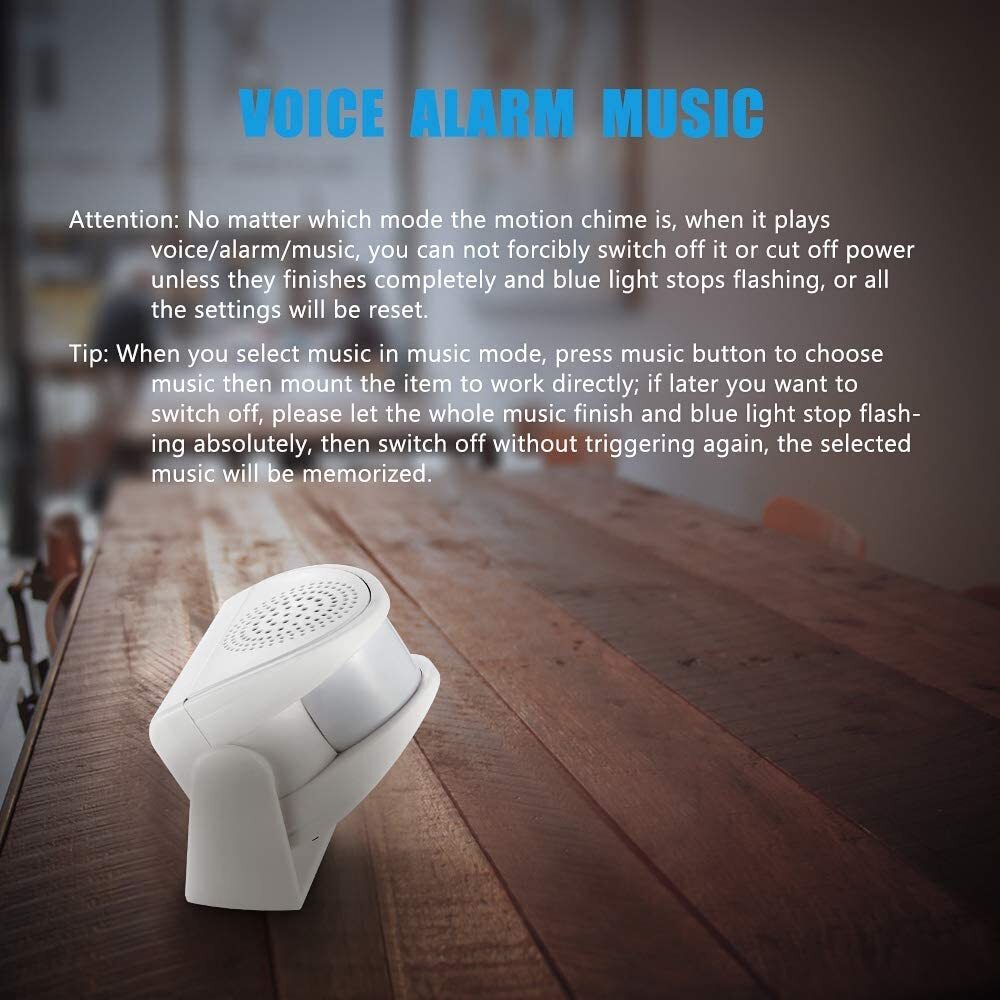 Loud Sound PIR Wireless Doorbell Cafe Customer Alert Household Safety Bell