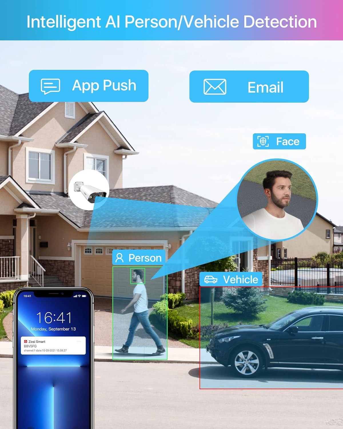 ZOSI 2K 8CH PTZ Wireless Security Camera System 3MP Pan/Tilt Cameras With 1TB
