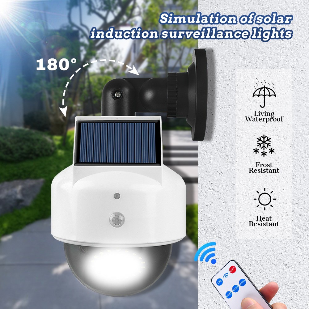 Solar Power Dummy Security Camera Fake Waterproof LED Light Surveillance Outdoor