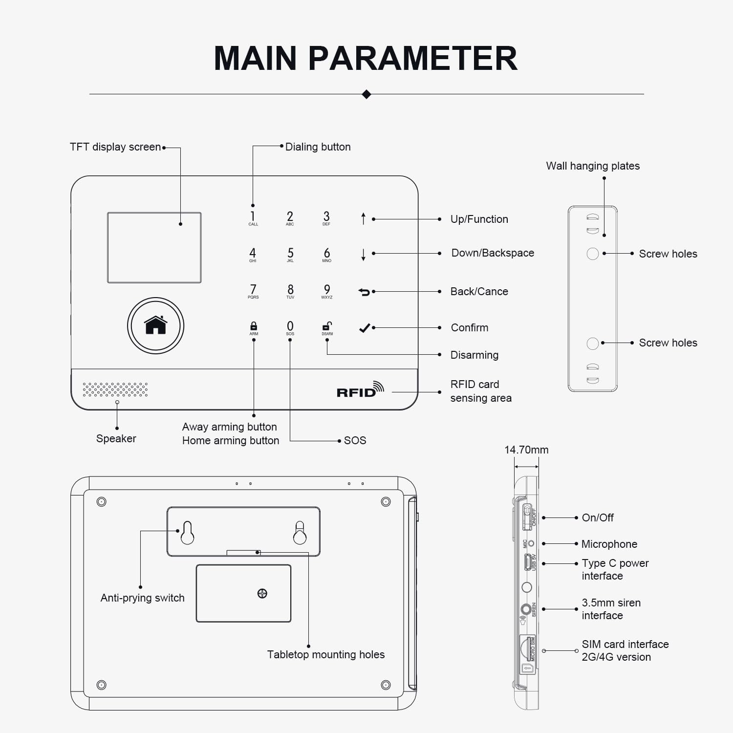 Alarm System for Home Security,4G Gsm/Wifi Wireless Home Alarm System with HD Ca