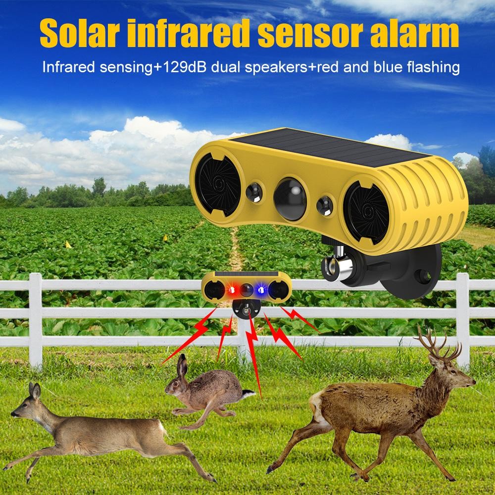 2X Outdoor Solar Wireless Motion Sensor Alarm 13 Sound Detector 130db Loud Noise