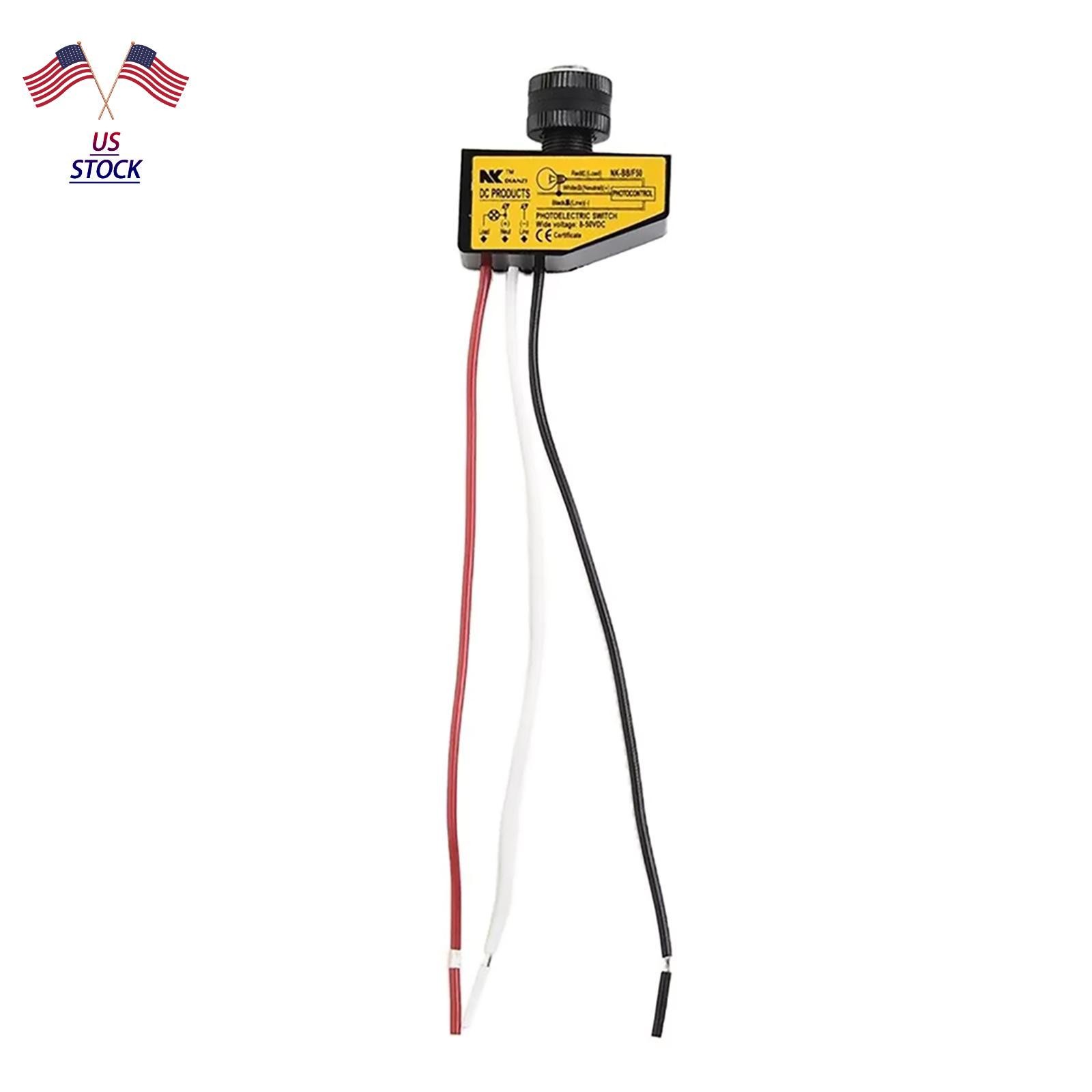 DC 12V-48V Dusk To Dawn Photocell Light Switch 8-50V Light Sensor Control Switch