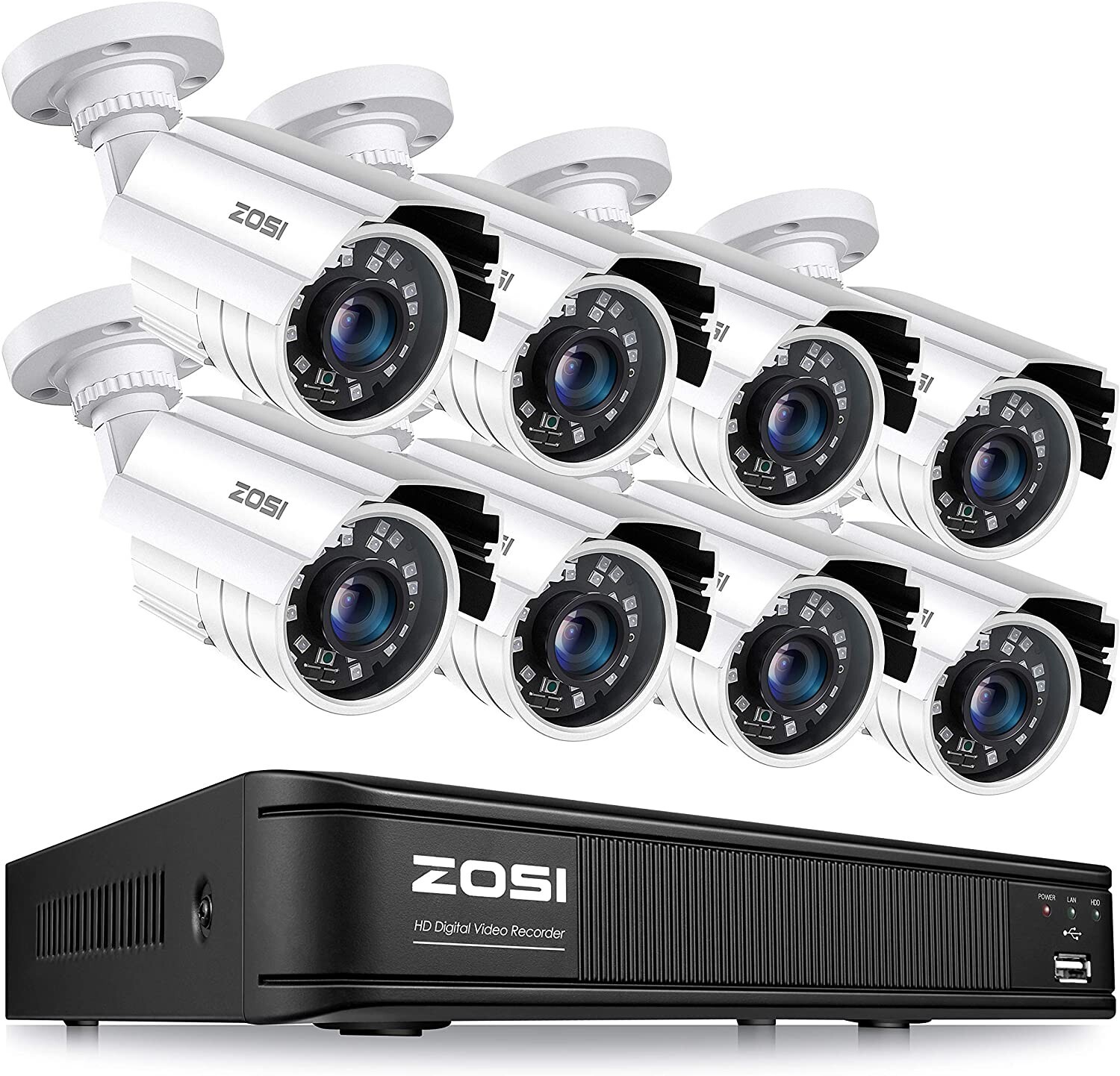 ZOSI 8CH 5MP-Lite DVR IR Outdoor CCTV 1080P Waterproof security Camera System